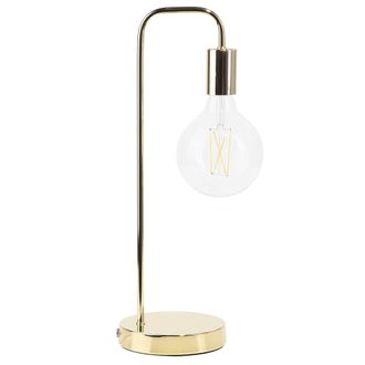 Beliani Beliani - L&aacute;mpara De Mesa Dorada Estilo Industrial Minimalista Sin Pantalla Savena
