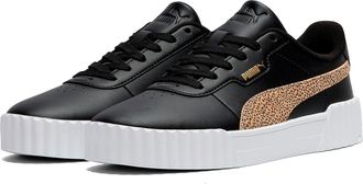 Puma Sneaker PUMA CARINA 3.0 TOPCAT, Damen, Gr. 37,5, puma schwarz, toasted almond, Synthetik, animal-print, Schuhe Sneaker