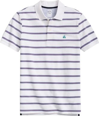 Brooks Brothers Witte Polo met Goudkleurige Strepen van Golden Fleece Katoen - Heren - Polos - Wit - S - Katoen - Tops
