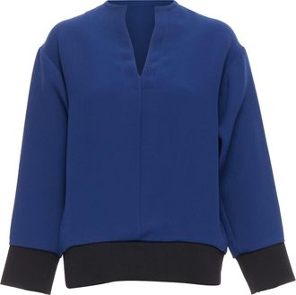 Marni V neck crast ribbing long sleeve boxy on top
