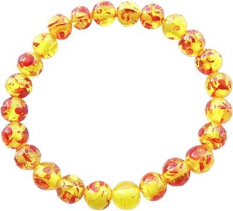 Generic Amber Crystal Bracelet Nature Buddha Beads 8mm Bangle for Women Man Fashion Jewelry Creative and Exquisite Workmanship Multicoloured
