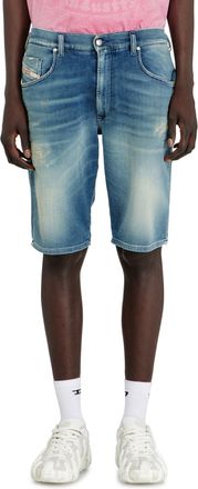 Diesel Chino shorts in Jogg Jeans with worn finish - Denim short pants - Man - Blue
