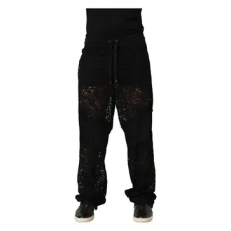Dolce & Gabbana Wide Trousers, male, Black, Size: M Jogger Pants