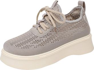 Generic Ladies Plantar Fasciitis Walking Gym Trainers Soft Sole Mesh Breathable Womens Shoes Non Casual Shoes Sneakers for Women UK White Platform Sneakers (B