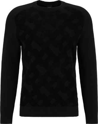 HUGO BOSS Mens Crew Neck Raglan Long Sleeve Regular Fit Sweater in Black - Size 2XL
