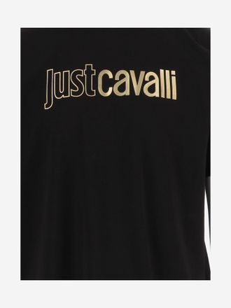 Just Cavalli Logo-Printed Cotton T-Shirt - Black