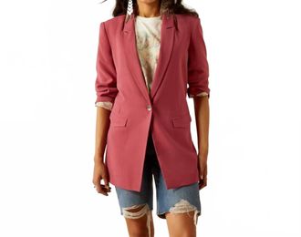 Ariat Ella Boxy Oversized Blazer In Rose Hue