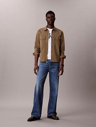Calvin Klein Cotton Nylon Zip-Up Overshirt