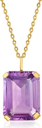 Ross-Simons Amethyst Pendant Necklace in 14kt Yellow Gold