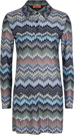 Missoni Zigzag-intarsia Fine-knit Mini Dress - Multicoloured - 44 (UK12 / M)