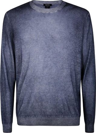 Avant Toi Two Colors Ultralight Cashmere And Wool Round Neck Pullover