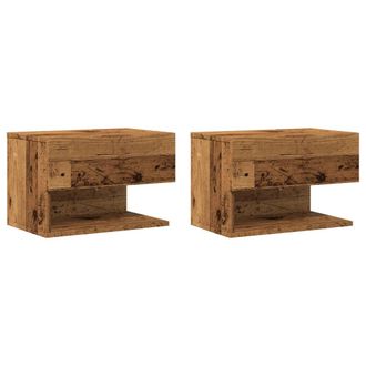 vidaXL Mesita De Noche De Pared Madera Envejecida Vidaxl