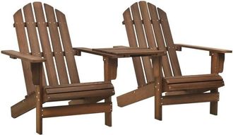 vidaXL Garden Adirondack Chair Solid Fir Wood Brown Vidaxl