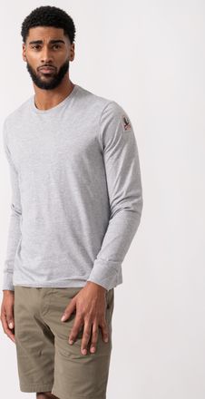 Parajumpers Mens Kip Long Sleeve T-Shirt in Light Grey Cotton - Size X-Large