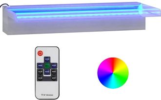 vidaXL Fuente Cascada Con Led Rgb Acero Inoxidable 45 Cm Vidaxl