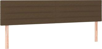 vidaXL Cabecero con led de tela marrón oscuro 180x5x78/88 cm Vidaxl