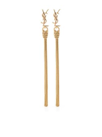 Saint Laurent Cassandre Tassel Metal Earrings Accessories
