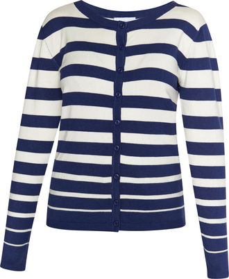 Usha Vest Dames marine wol wit