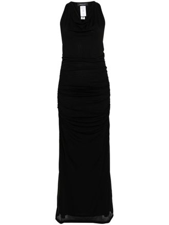 Fabiana Filippi draped-collar sleeveless dress - Black