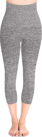 Belly Bandit Mother Tucker Womens Capri Leggings - Compression Shapewear Seamless Breathable Knit (Small, Dark Heather Grey)