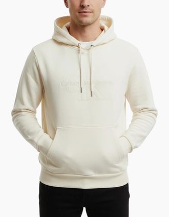 Calvin Klein Mens Calvin Klein Mens Hoodies Pullover Top - Cream - Size: 36