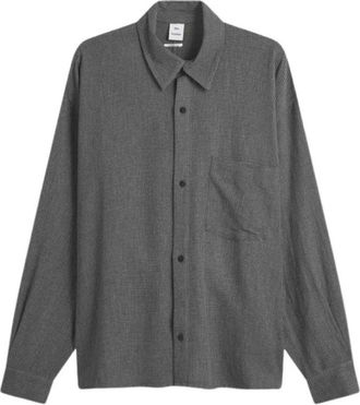 Won Hundred Maza Shirt - Heren - Casual Overhemden - Grijs - M - Katoen - Overhemden