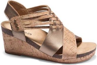 Hälsa Footwear Gianna Wedge Sandal in Cork/Bronze at Nordstrom, Size 10