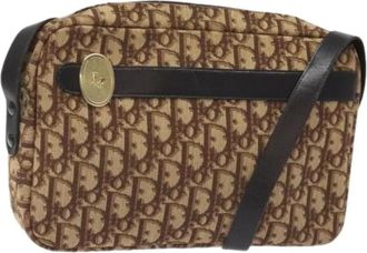 Dior Pre-owned Trotter Canvas Schoudertas - Dames - Vintage Schoudertas - Bruin - ONE Size - Vintage