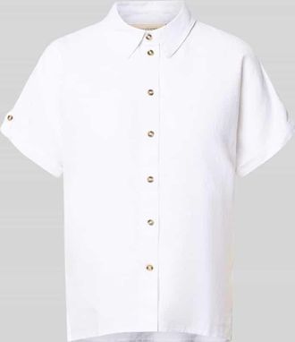 Freequent Relaxed Fit Bluse aus Leinen-Viskose-Mix Modell Lava in Weiss, Gr&ouml;&szlig;e XXL