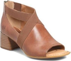 B&oslash;rn Searing Stacked Heel Sandal in Brown Leather at Nordstrom Rack, Size 11