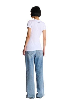 Balmain Draped T-shirt with buttons in White at Nordstrom, Size Xx-Large