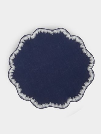 Los Encajeros Valver Embroidered Linen Placemats (Set of 4)