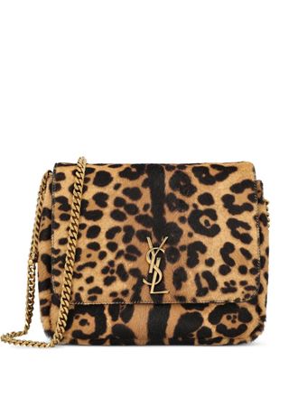 Saint Laurent Kate animal-print shoulder bag - Brown