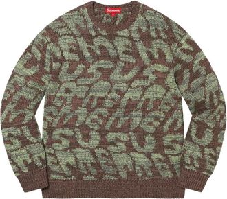 SUPREME jacquard-logo crew-neck sweater - Bruin