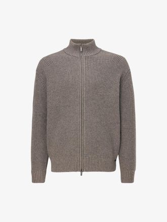 Gentiluomo Turtle Zip Cardigan | Bruin