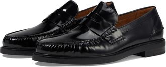 Cole Haan Mens Cole Haan Pinch Prep Penny Loafers Black Leather Moc Toe Shoes ZOGG2179