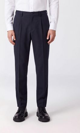 Canali Slim Fit Pleated Gabardine Tailored Trousers