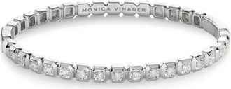 Monica Vinader Asscher Lab Grown Diamond Bangle in Sterling Silver /Lab Diamond at Nordstrom, Size Small