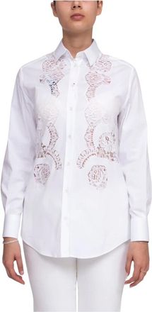 Dolce & Gabbana Overhemden, Dames, Wit, S, Katoen, Wit Optisch Overhemd