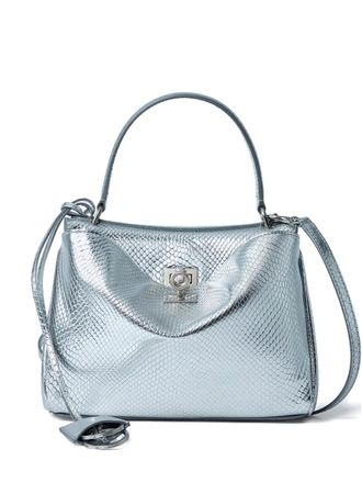 Balenciaga croc-embossed rodeo mini tote bag - Silver