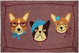 Beliani Felpudo De Fibra De Coco Antideslizante 60 X 90 Cm Con Dorso De Pvc Motivo De Perros Multicolor Bababu