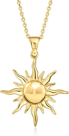 Ross-Simons Italian 18kt Gold Over Sterling Sun Pendant Necklace