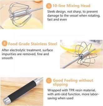 OEM Batidora Manual De Huevos, Batidora Rotativa Manual, Batidora Semiautom&aacute;tica, Acero Inoxidable Resistente A La Corrosi&oacute;n