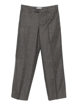 Pantaloni Torino checked straight-leg trousers - women - Wool/Cashmere/Elastane - 38 - Brown