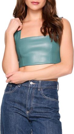 Susana Monaco Faux Leather Crop Tank in Rosemary at Nordstrom Rack, Size X-Small