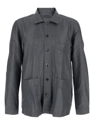 Tom Ford double-pocket silk shirt - Grey