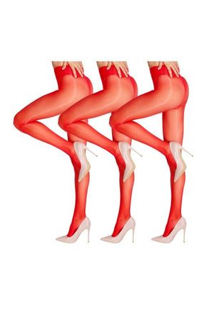 Lechery 7-Pack Glossy Sheer Festival Tights in Red at Nordstrom, Size Small
