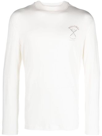 Brunello Cucinelli T-shirt con ricamo - Bianco