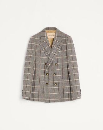 Valentino Valentino double-breasted wool jacket with check pattern