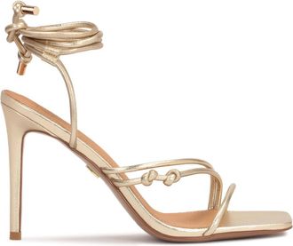 Kazar Elegante Gouden Sandalen met Hak - Dames - Sandalen met hakken - Geel - 36 EU - Leer - Schoenen